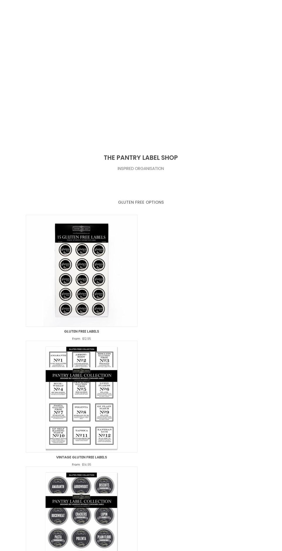 thepantrylabelshop.com shopify website screenshot