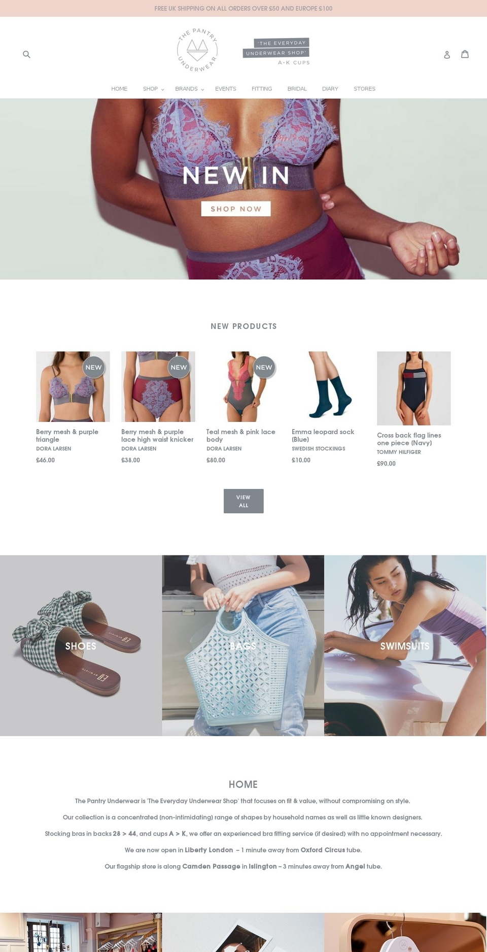 thepantryunderwear.com shopify website screenshot