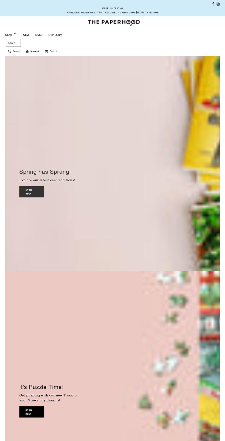 thepaperhood.com shopify website screenshot