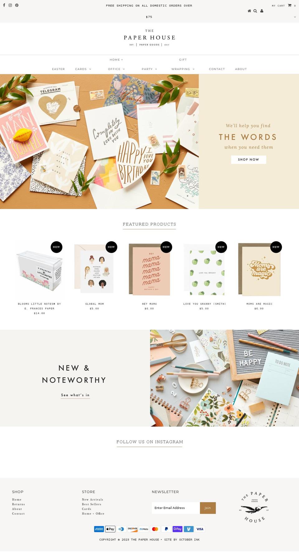 thepaperhouse-shop.com — Shopify storefront screenshot