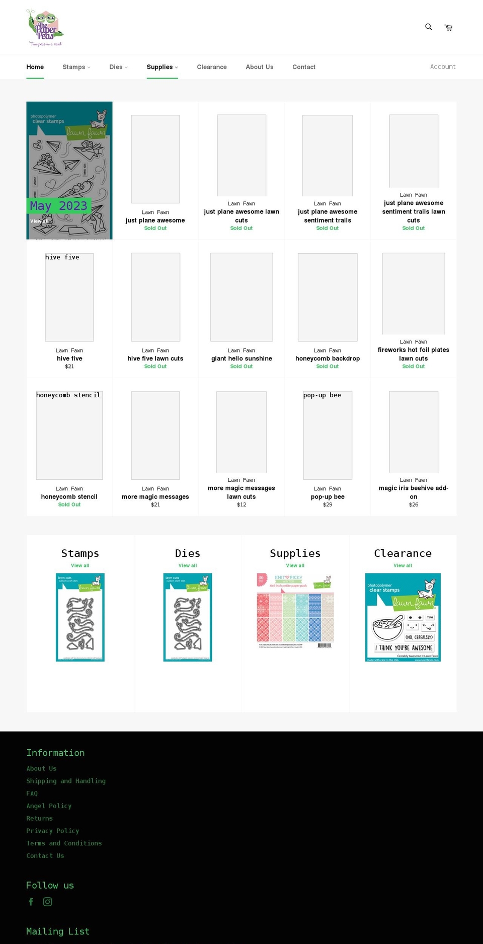 thepaperpeas.ca shopify website screenshot