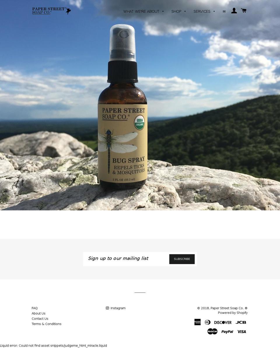 Paper Shopify theme site example thepaperstreetsoap.co