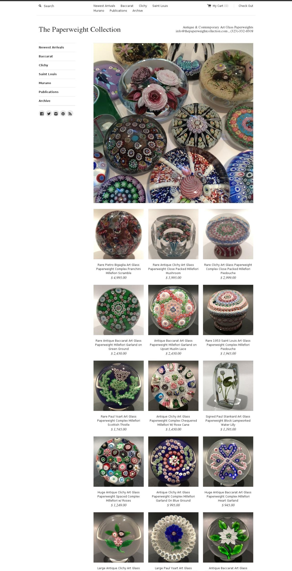 thepaperweightcollection.com shopify website screenshot