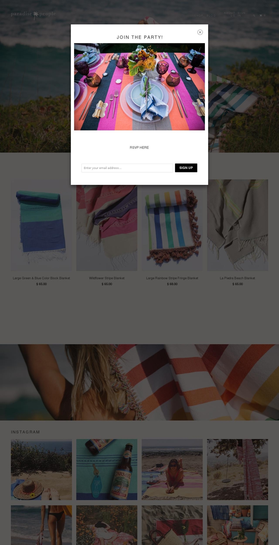 theparadisepeople.com shopify website screenshot