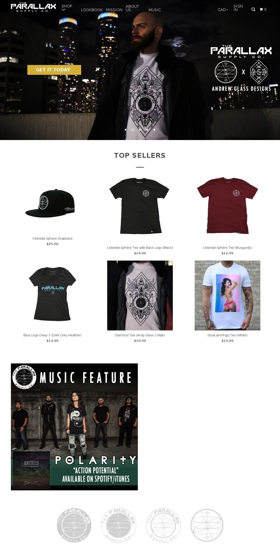 theparallaxsupplyco.com — Shopify storefront screenshot