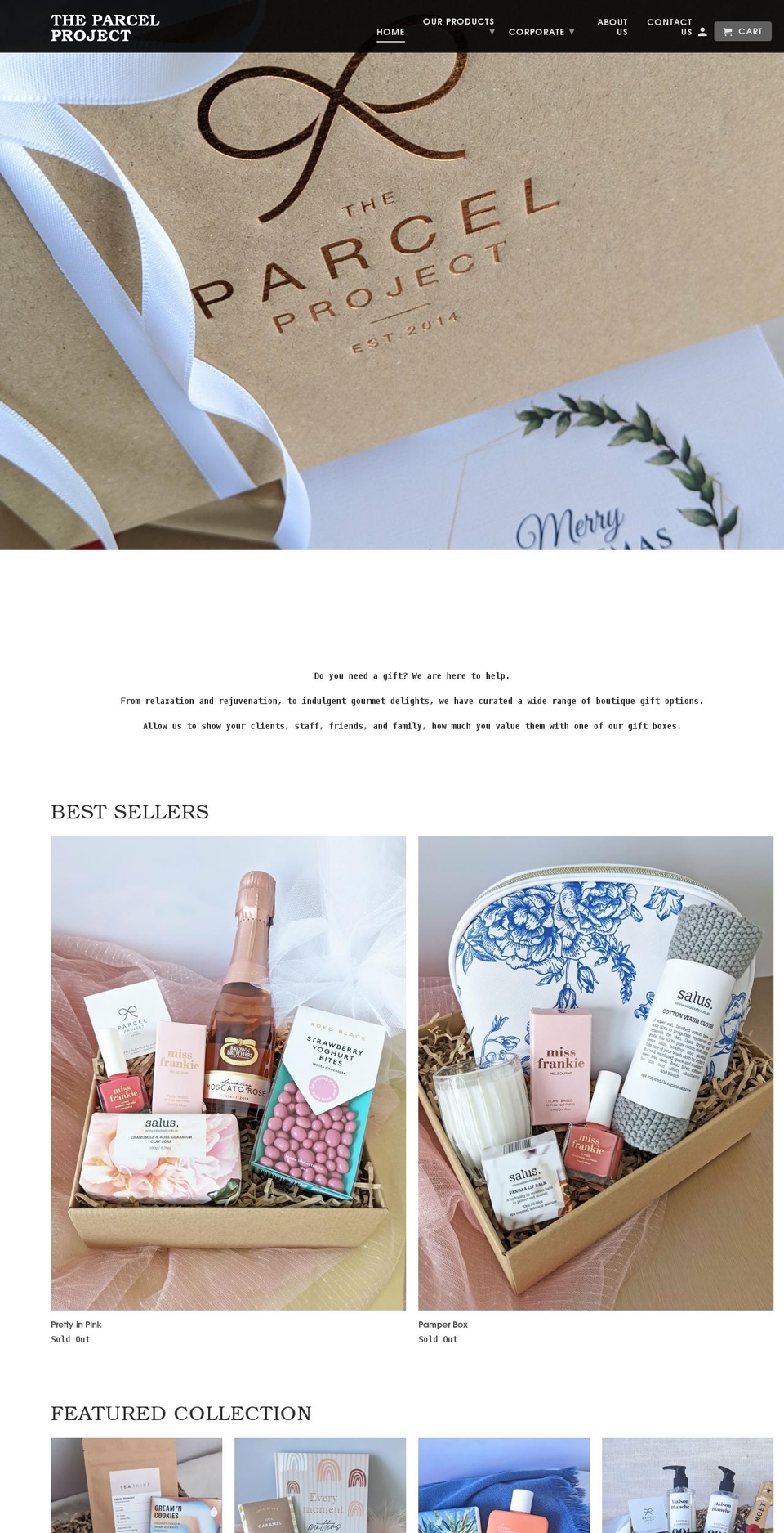 theparcelproject.com.au shopify website screenshot