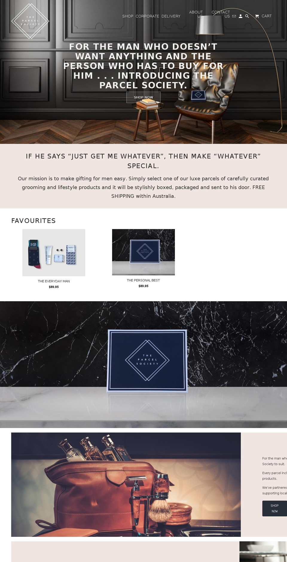 theparcelsociety.com shopify website screenshot