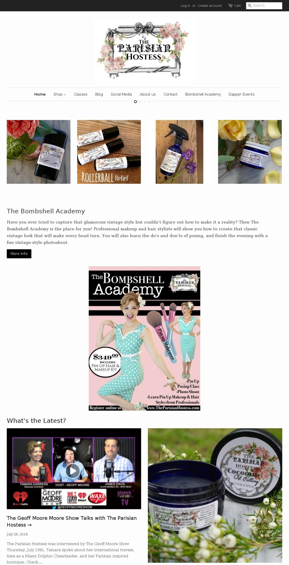 theparisianhostess.com shopify website screenshot