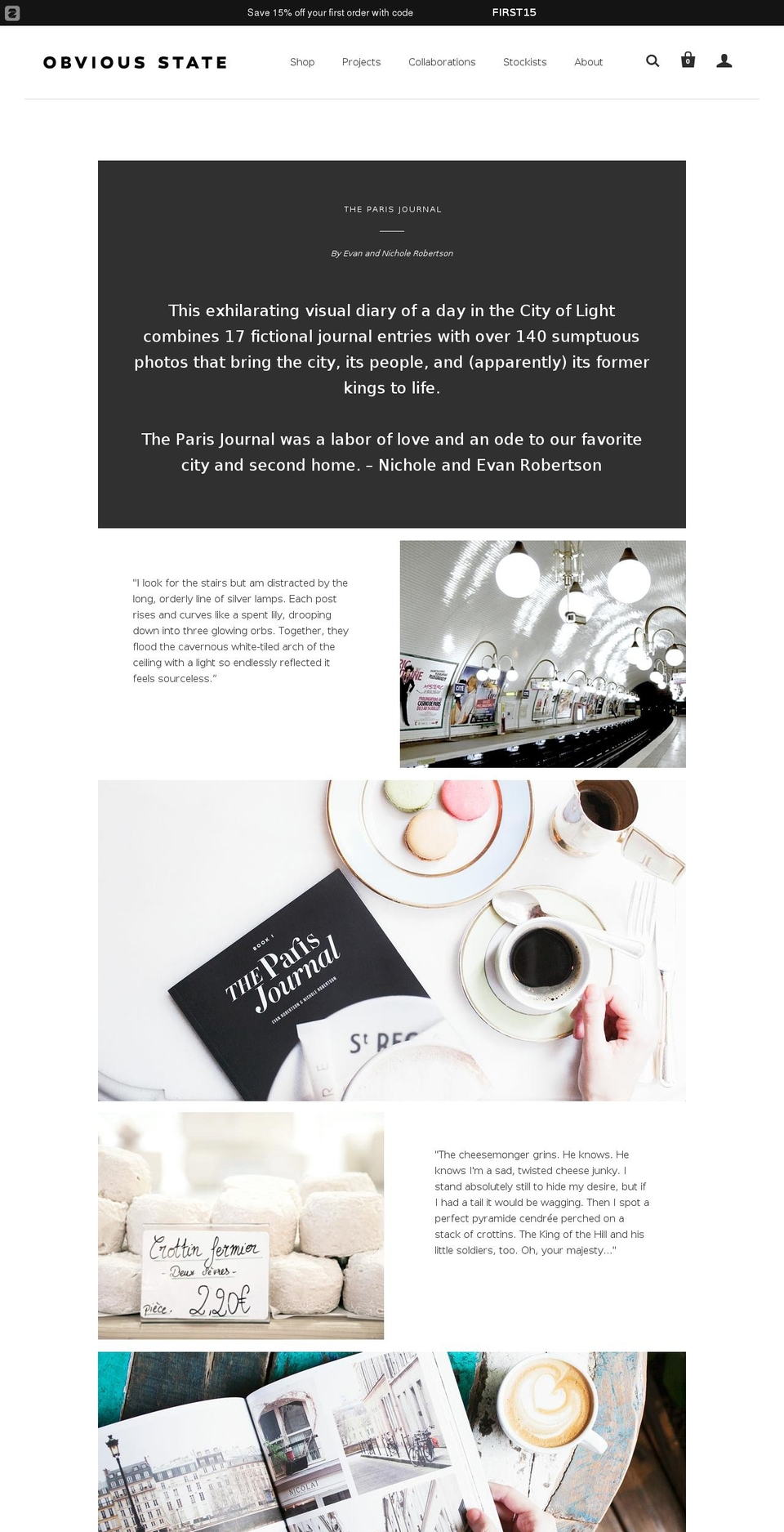theparisjournal.com shopify website screenshot
