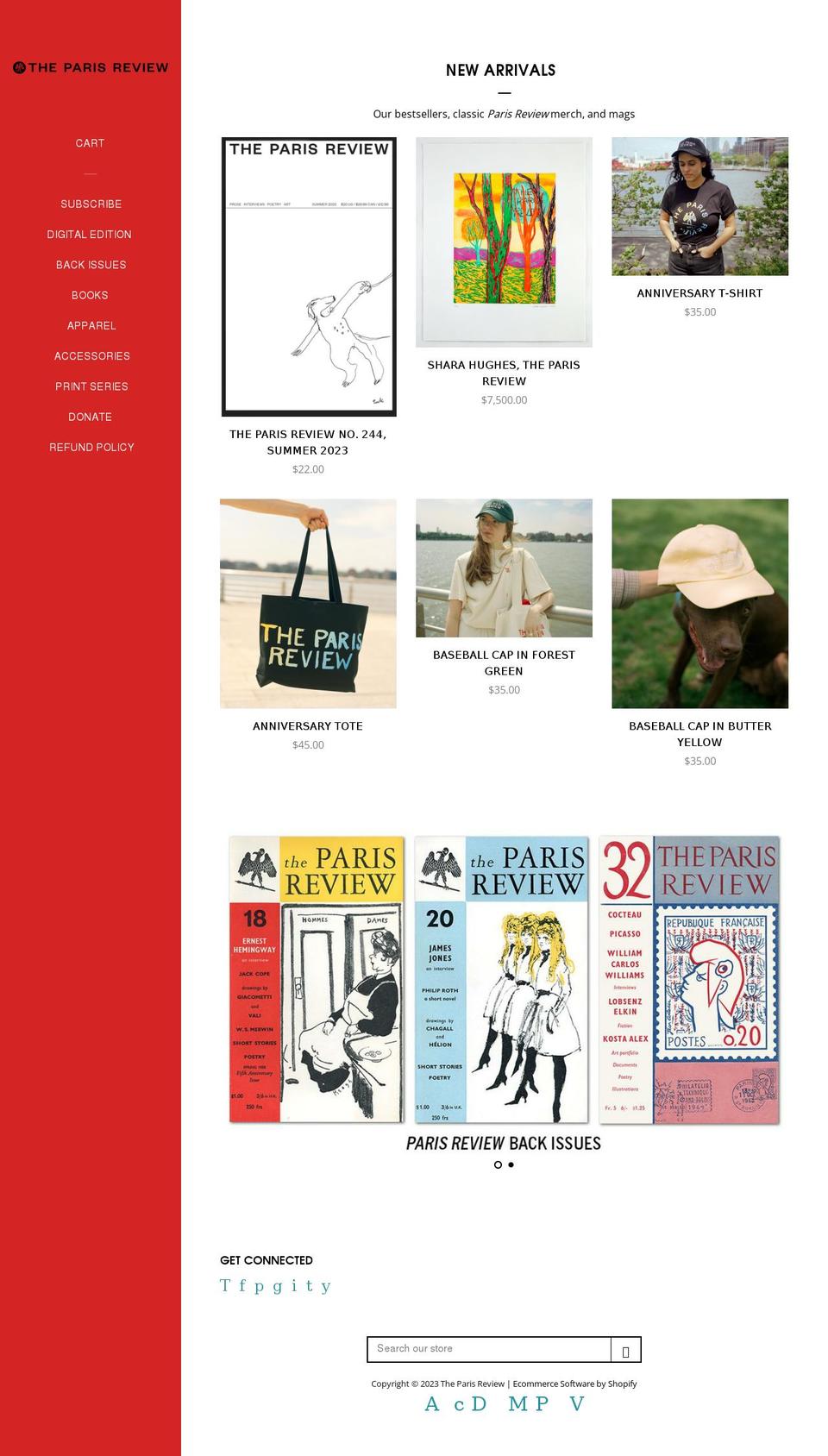 theparisreview.myshopify.com — Shopify storefront screenshot