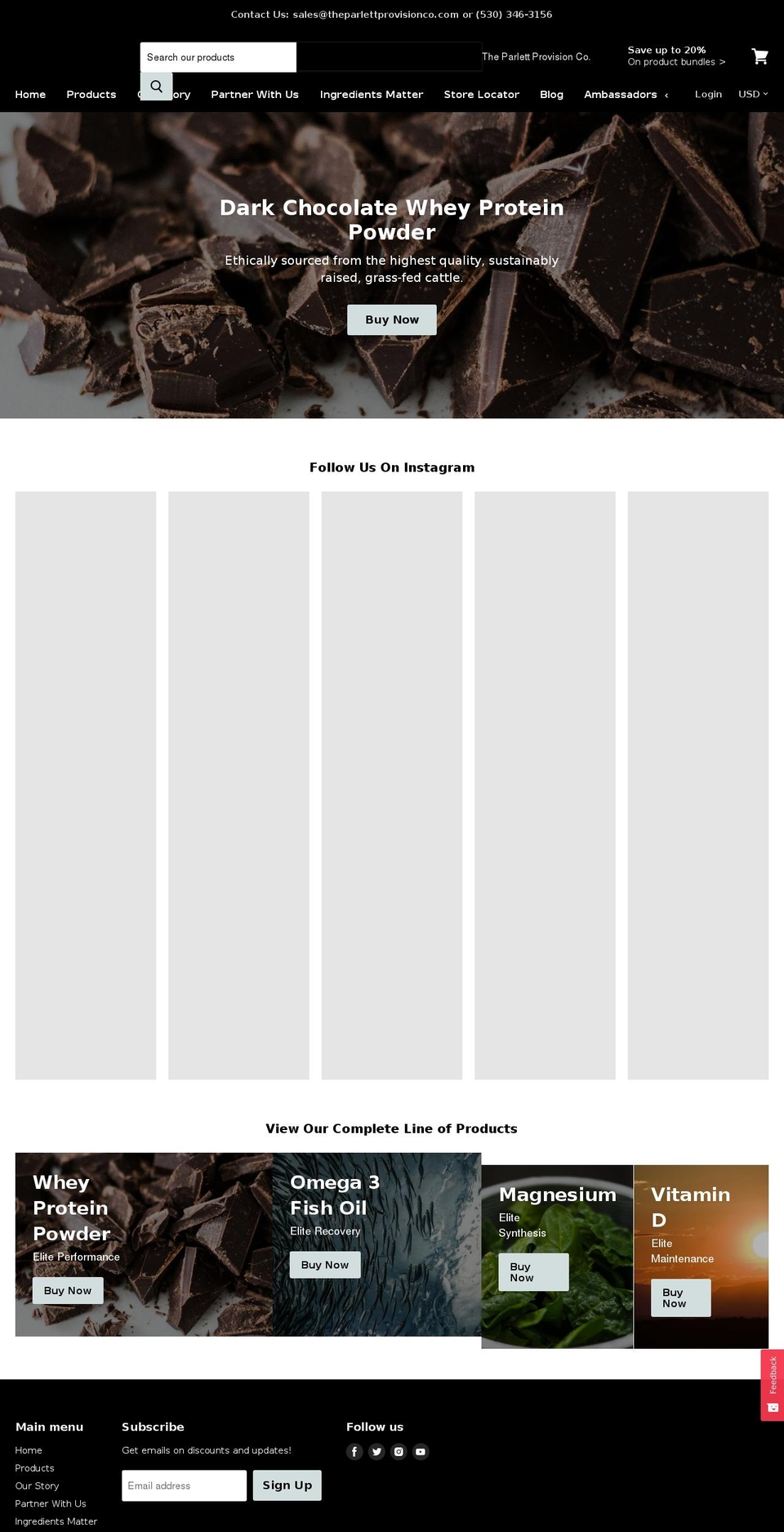 theparlettprovisionco.com — Shopify storefront screenshot