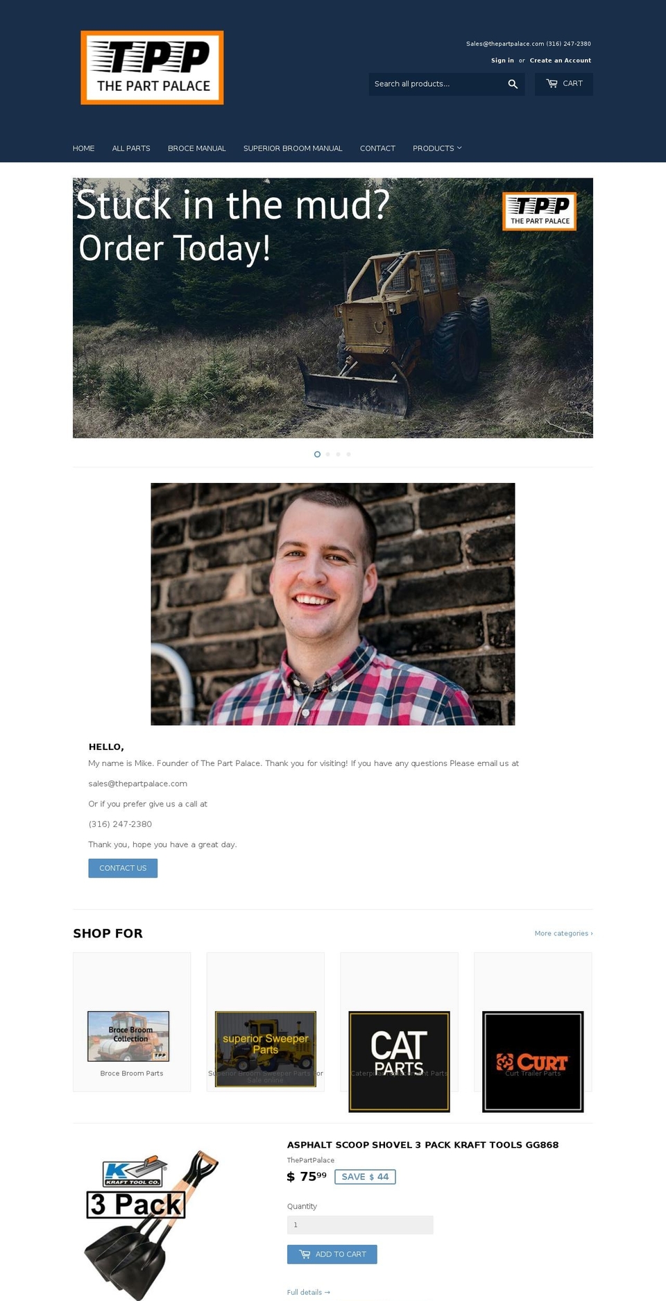 thepartpalace.com shopify website screenshot
