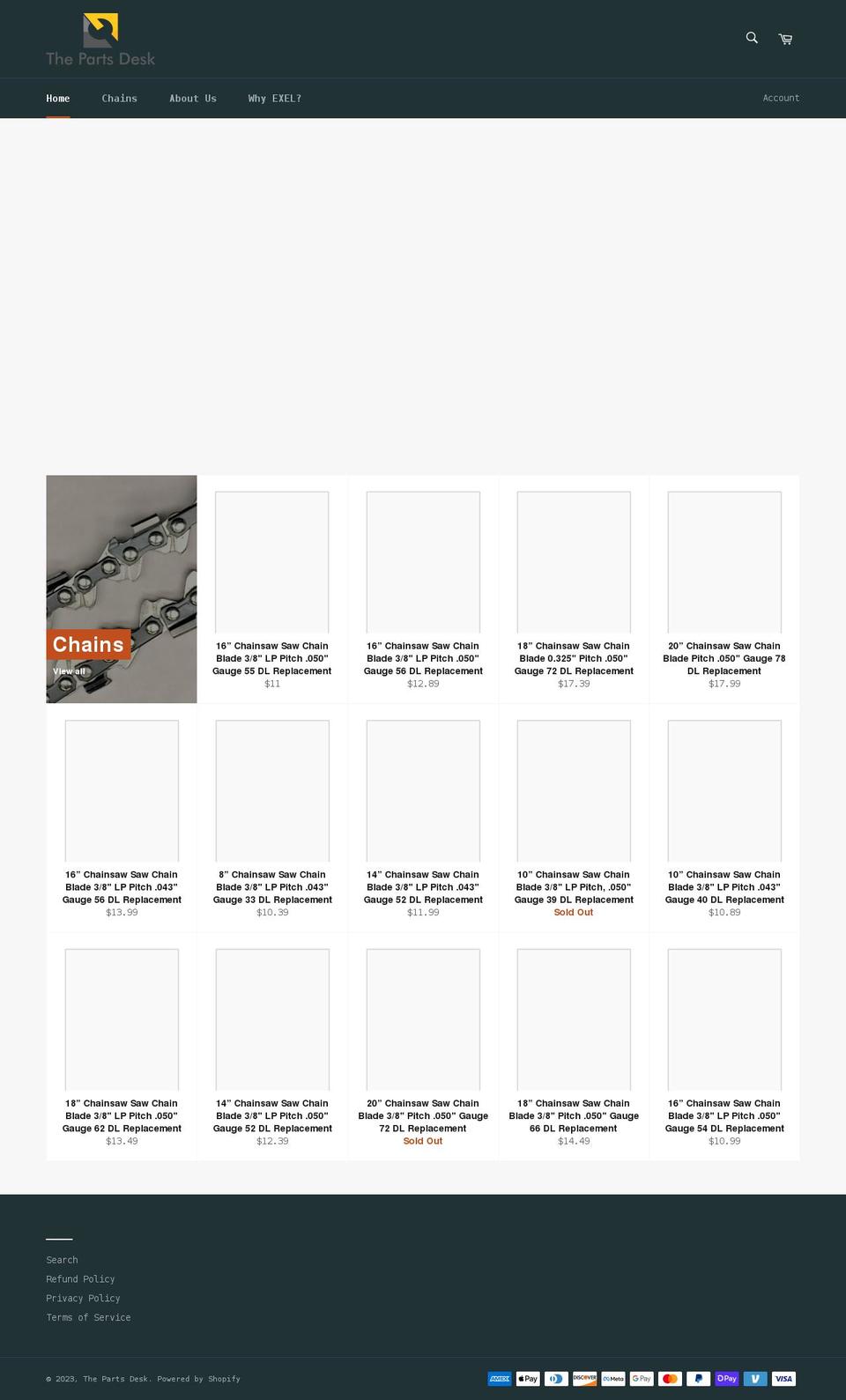 thepartsdesk.com shopify website screenshot