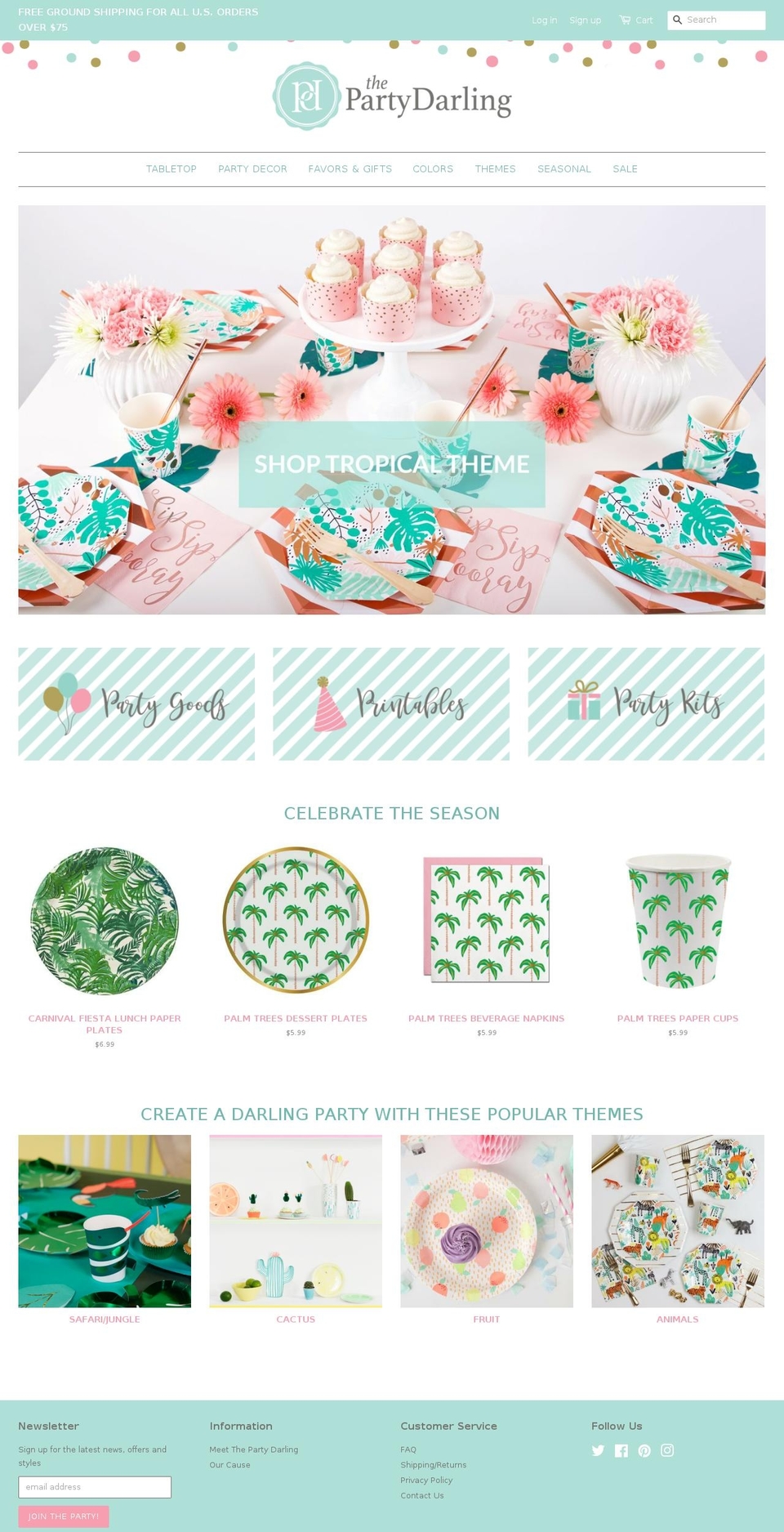 thepartydarling.com shopify website screenshot