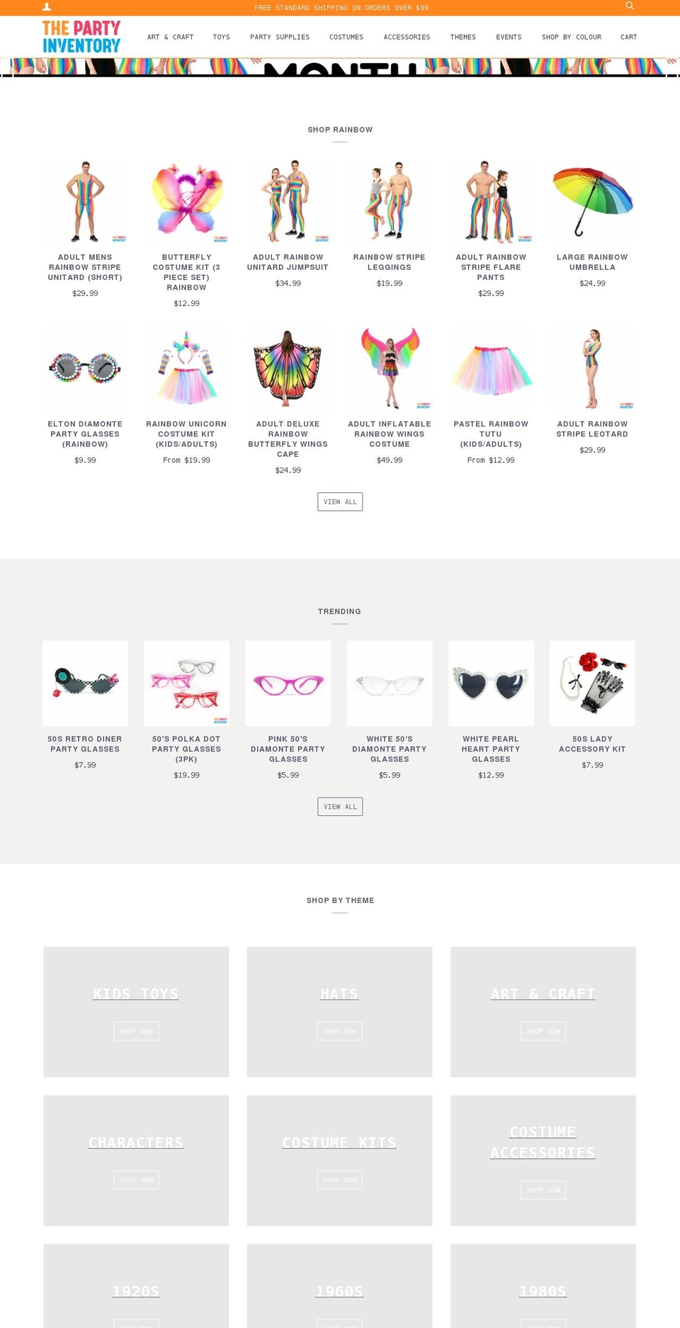 thepartyinventory.com.au shopify website screenshot