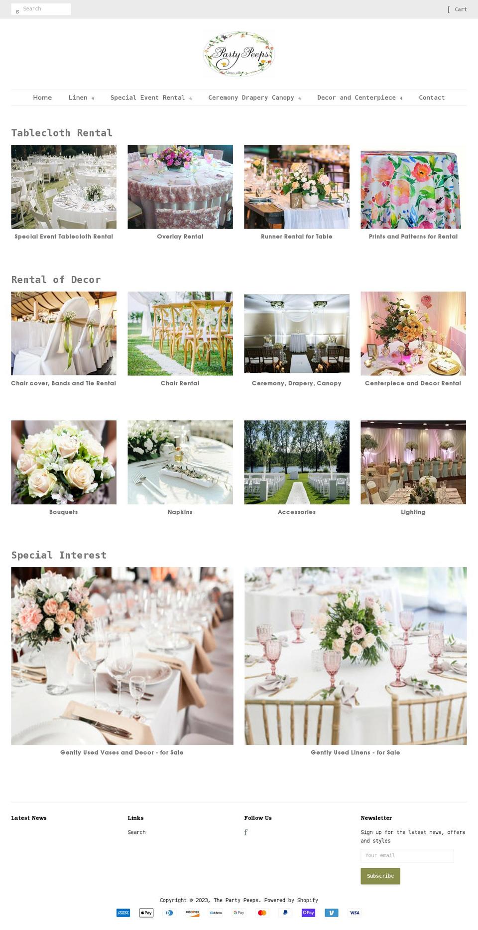 thepartypeeps.com shopify website screenshot