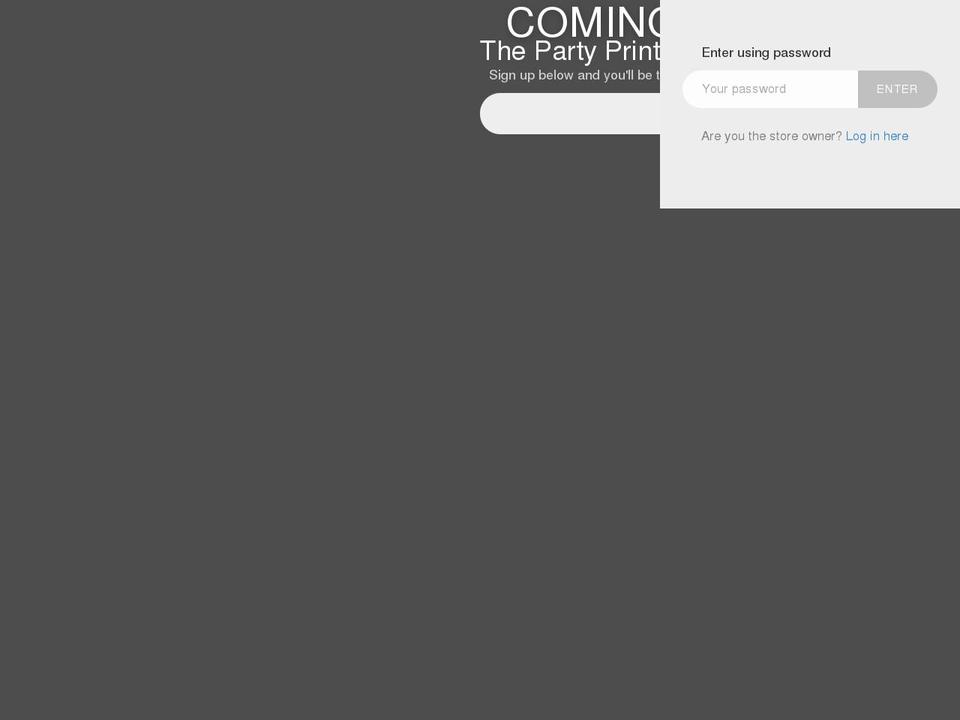 thepartyprinter.com shopify website screenshot