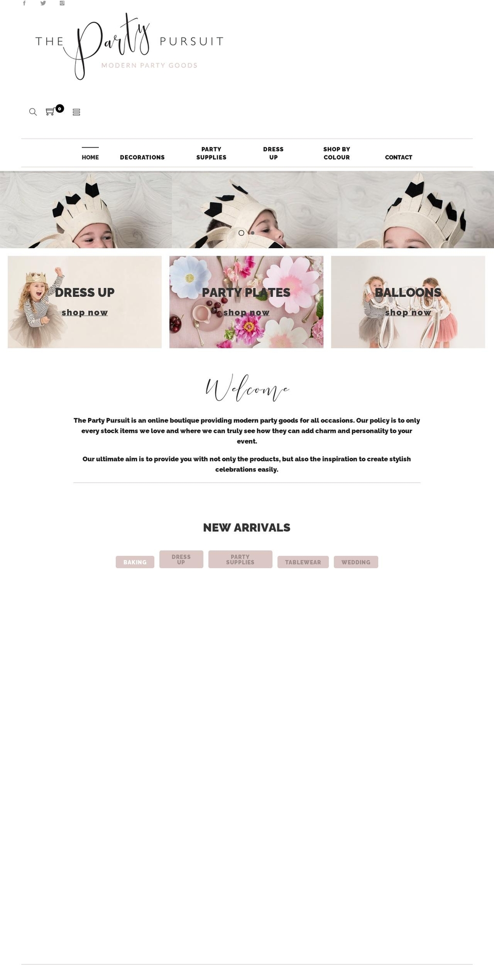 thepartypursuit.com — Shopify storefront screenshot