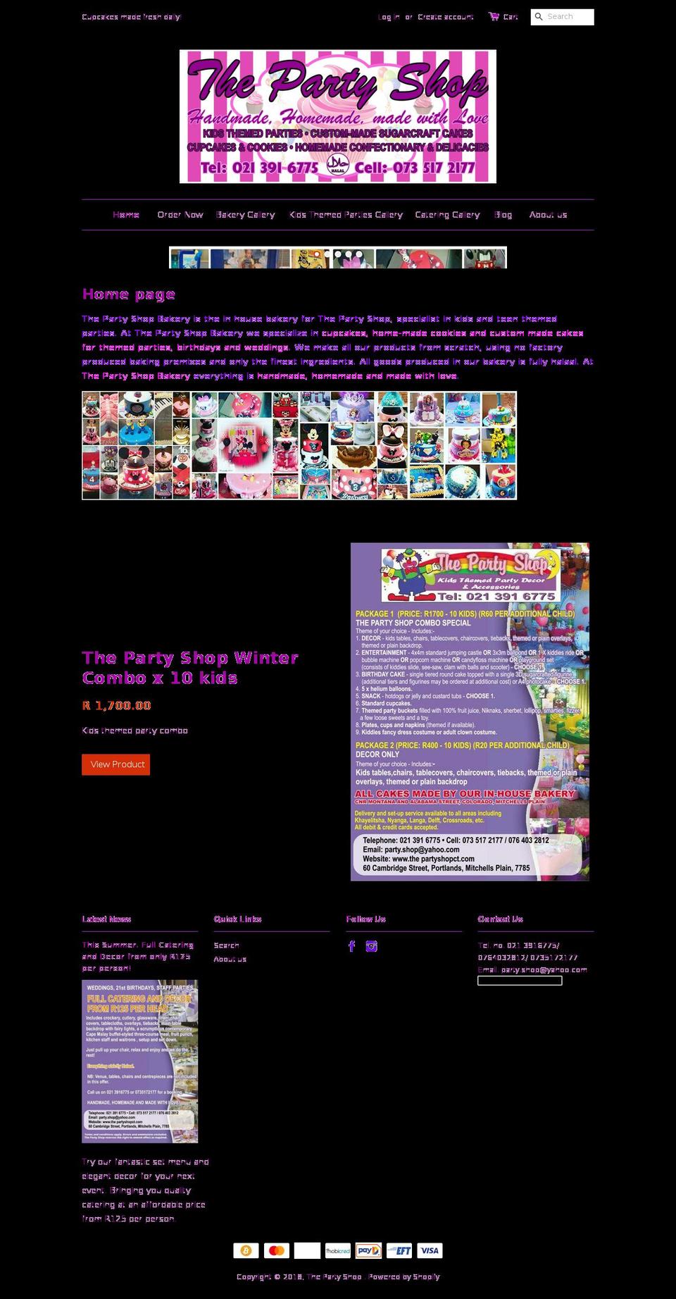 thepartyshopct.com — Shopify storefront screenshot