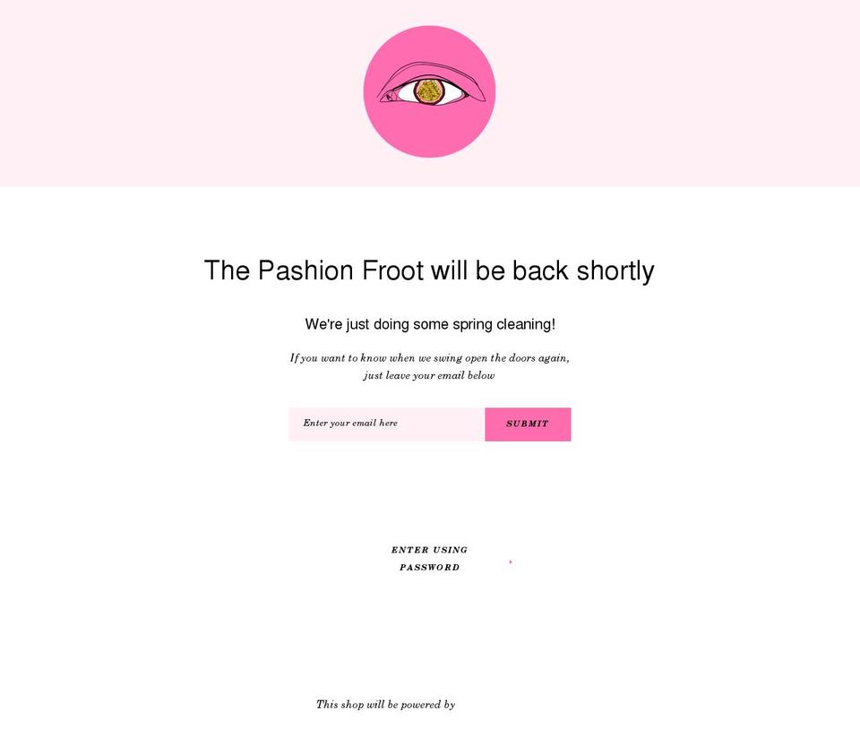 thepashionfroot.com — Shopify storefront screenshot