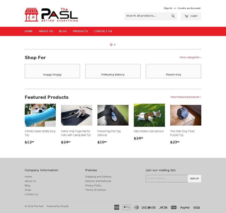 thepasl.com shopify website screenshot