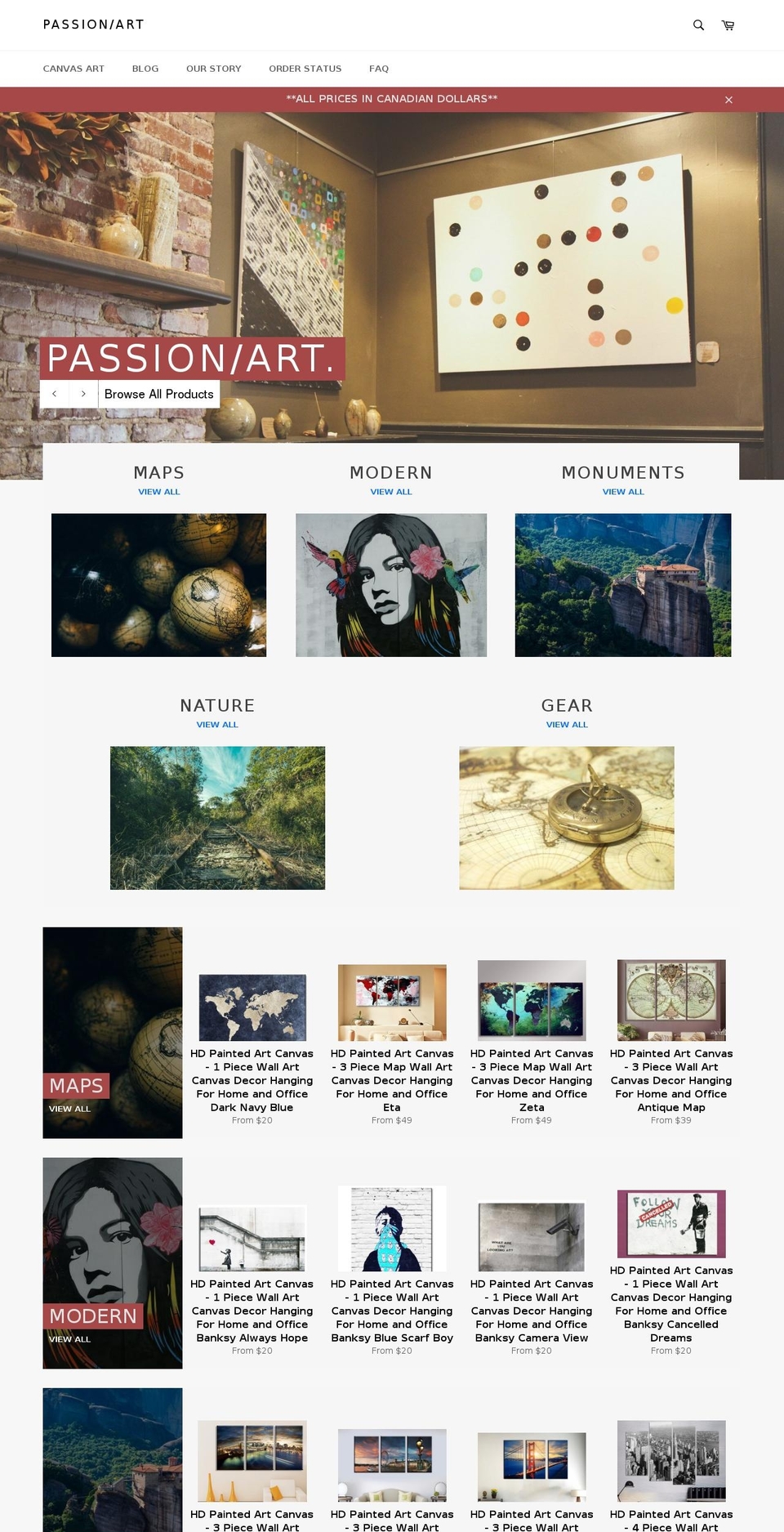 thepassionart.com shopify website screenshot