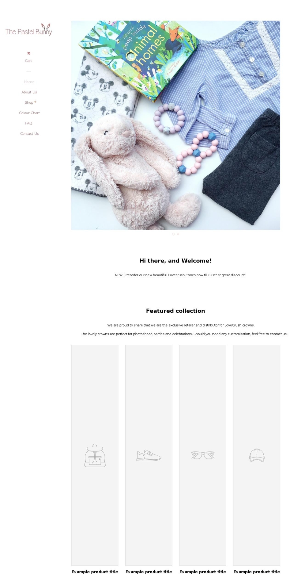 thepastelbunny.com — Shopify storefront screenshot