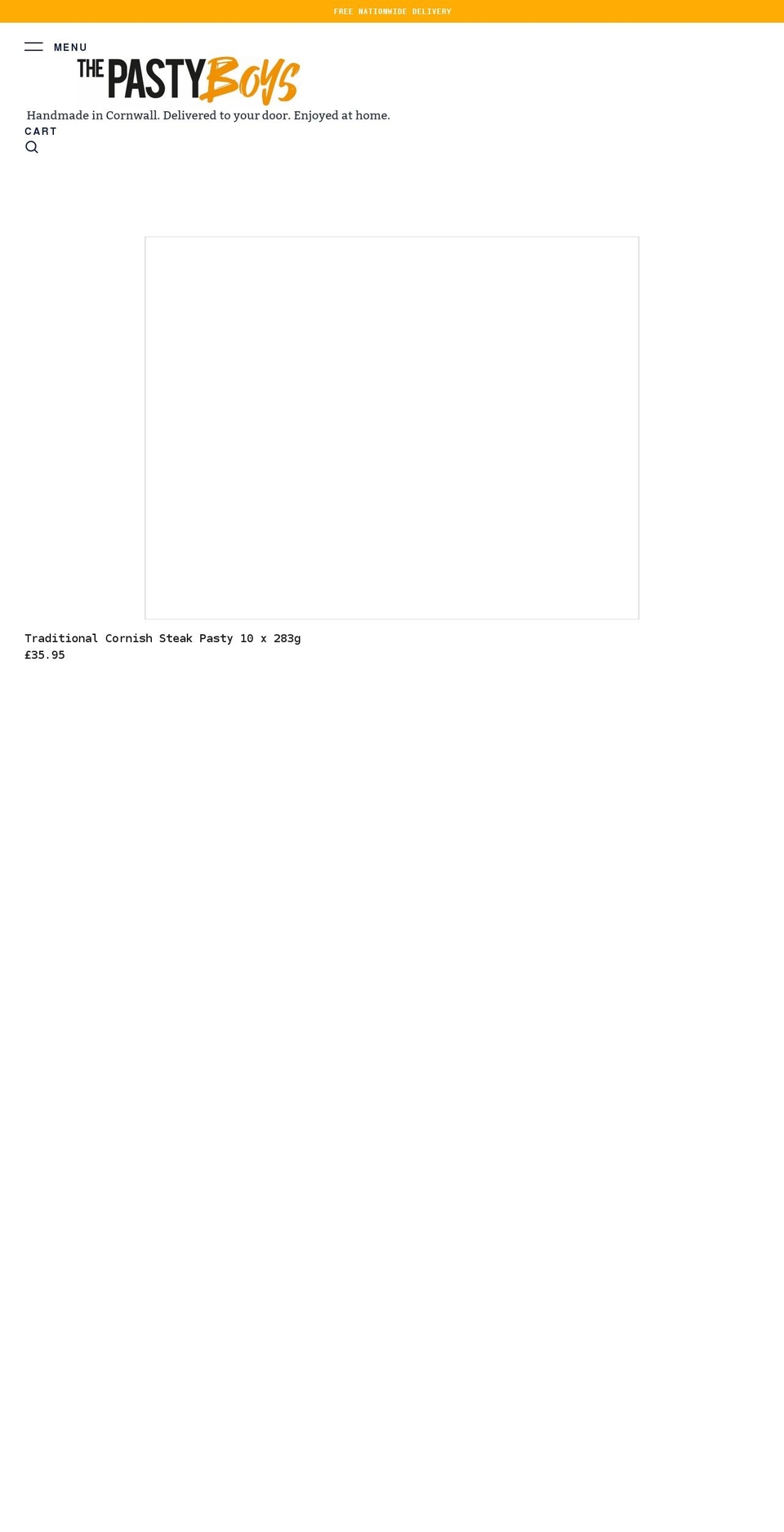 thepastyboys.co.uk shopify website screenshot