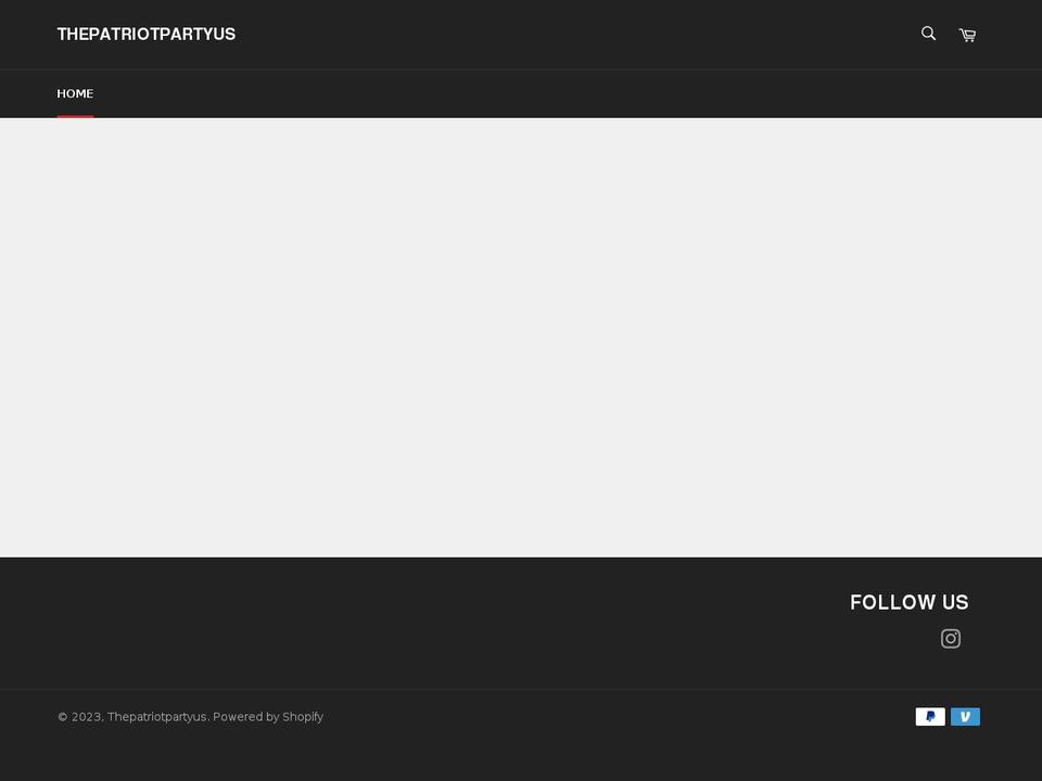 thepatriotpartyus.com shopify website screenshot