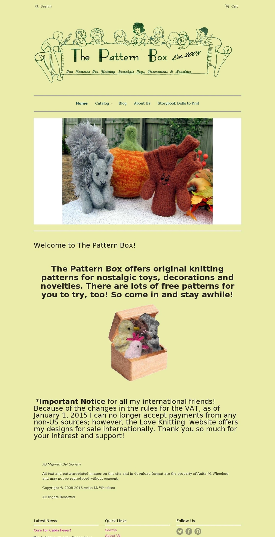 thepatternbox.com shopify website screenshot