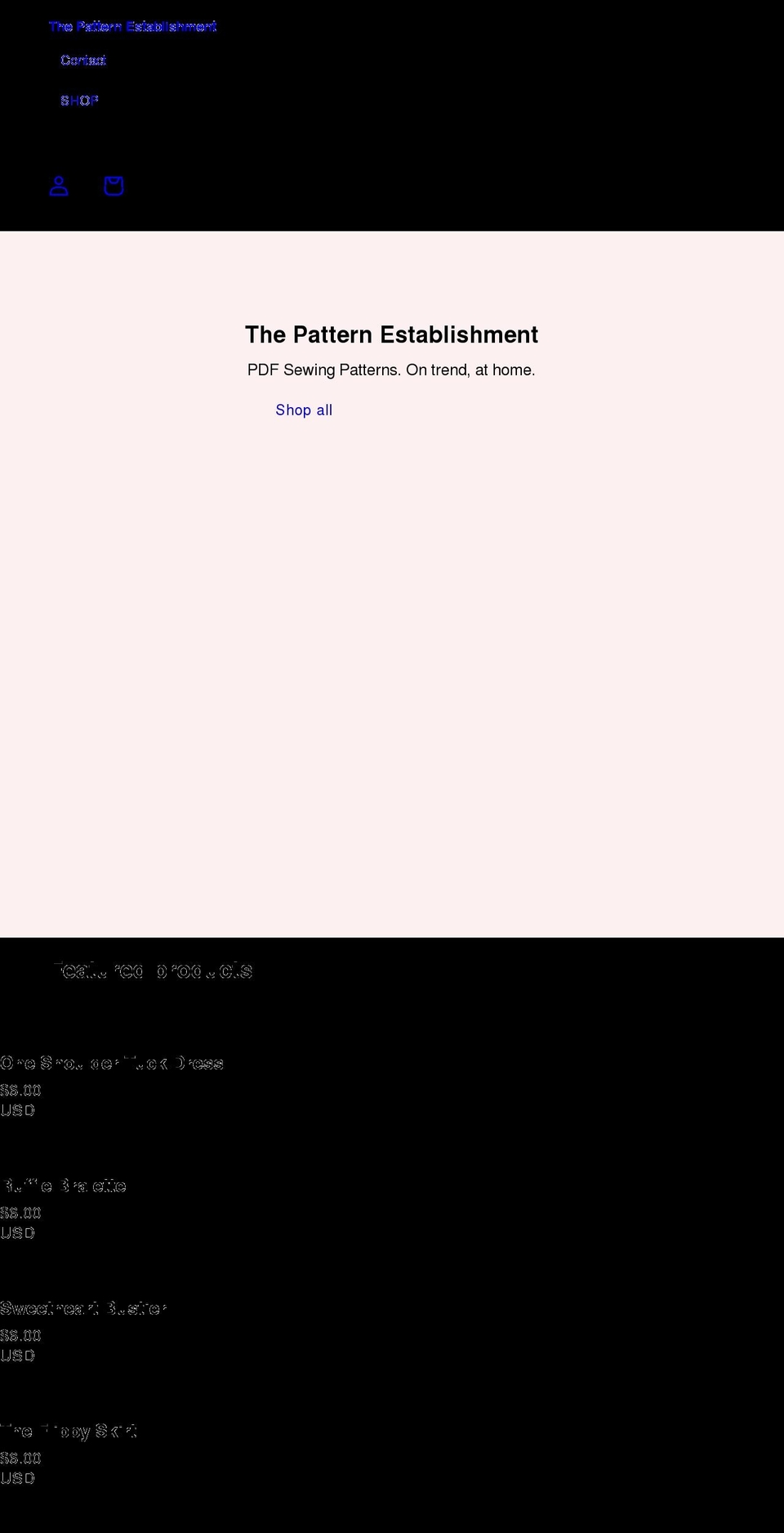 thepatternestablishment.com shopify website screenshot