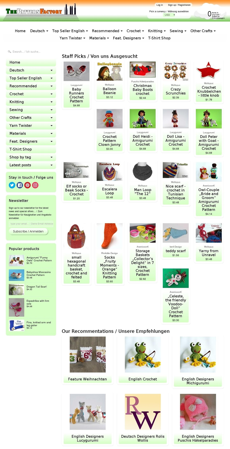 thepatternfactory.net shopify website screenshot