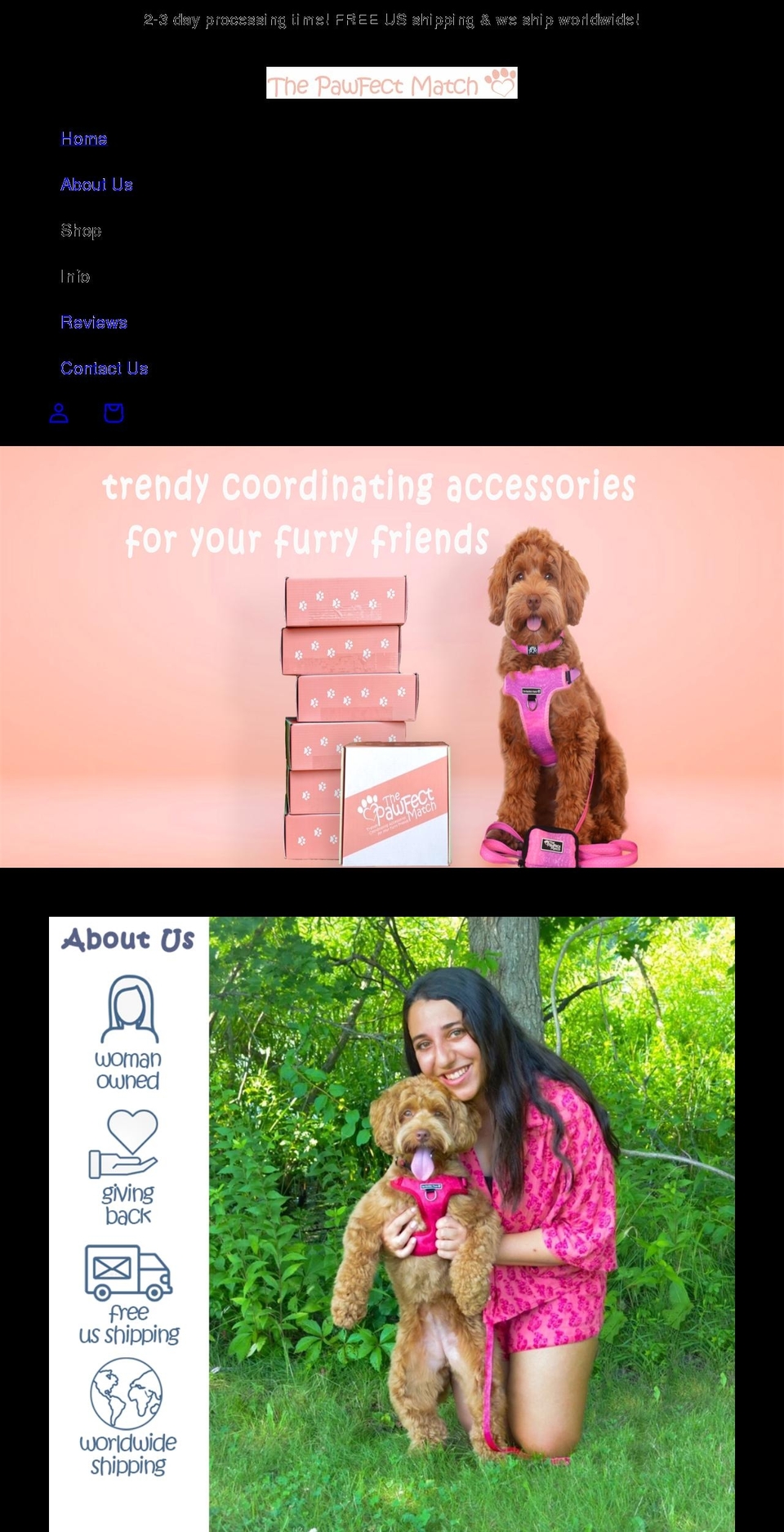 thepawfectmatchshop.com shopify website screenshot