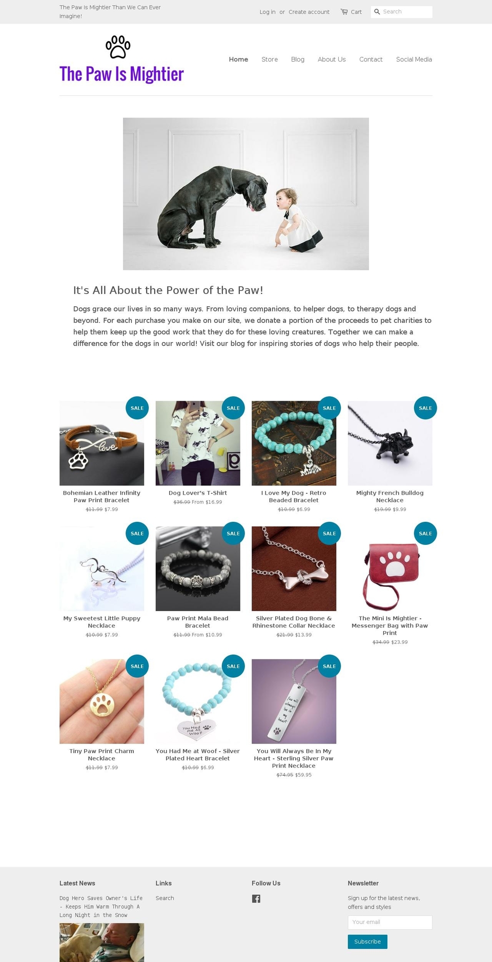 thepawismightier.com shopify website screenshot