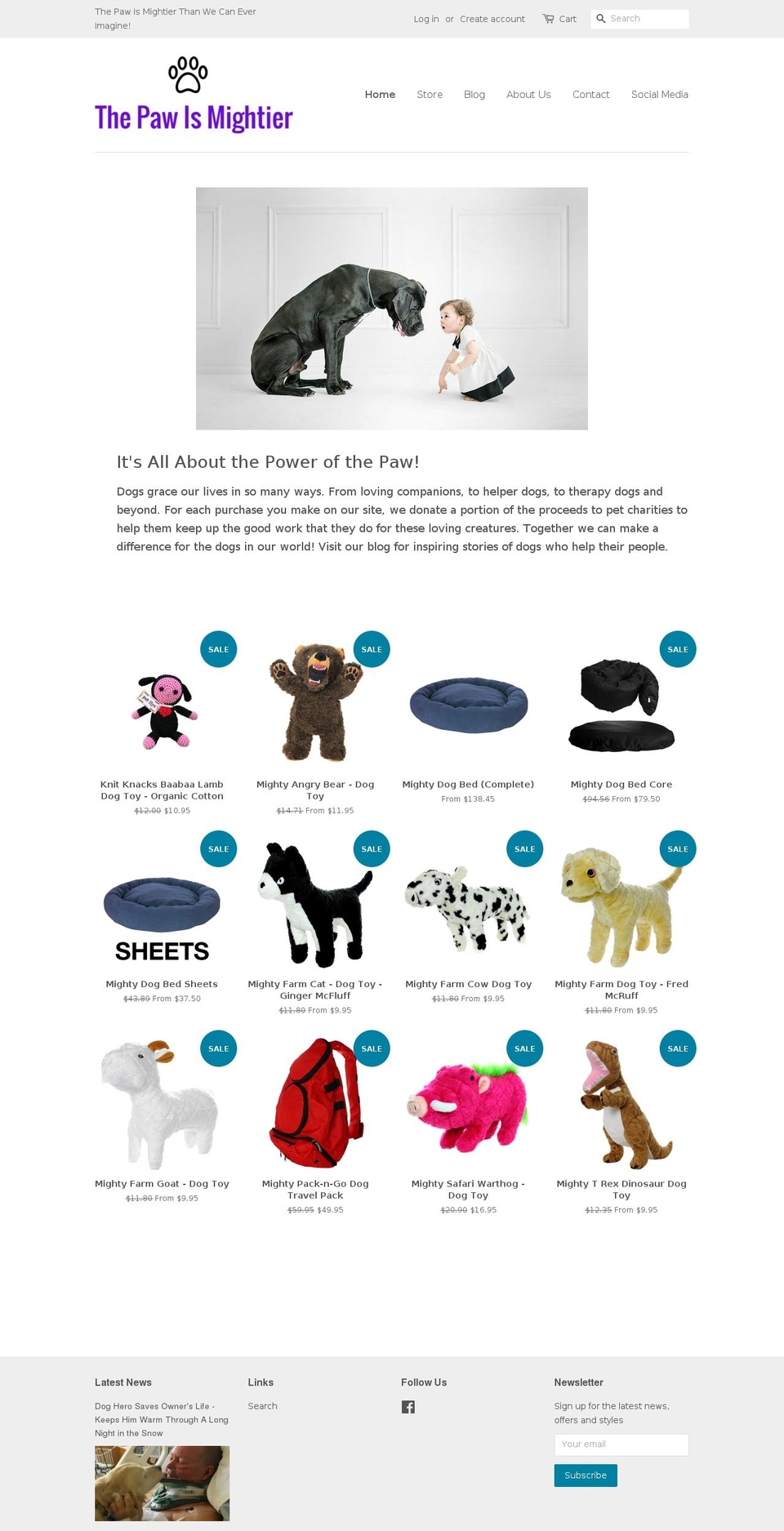 thepawismighty.com — Shopify storefront screenshot