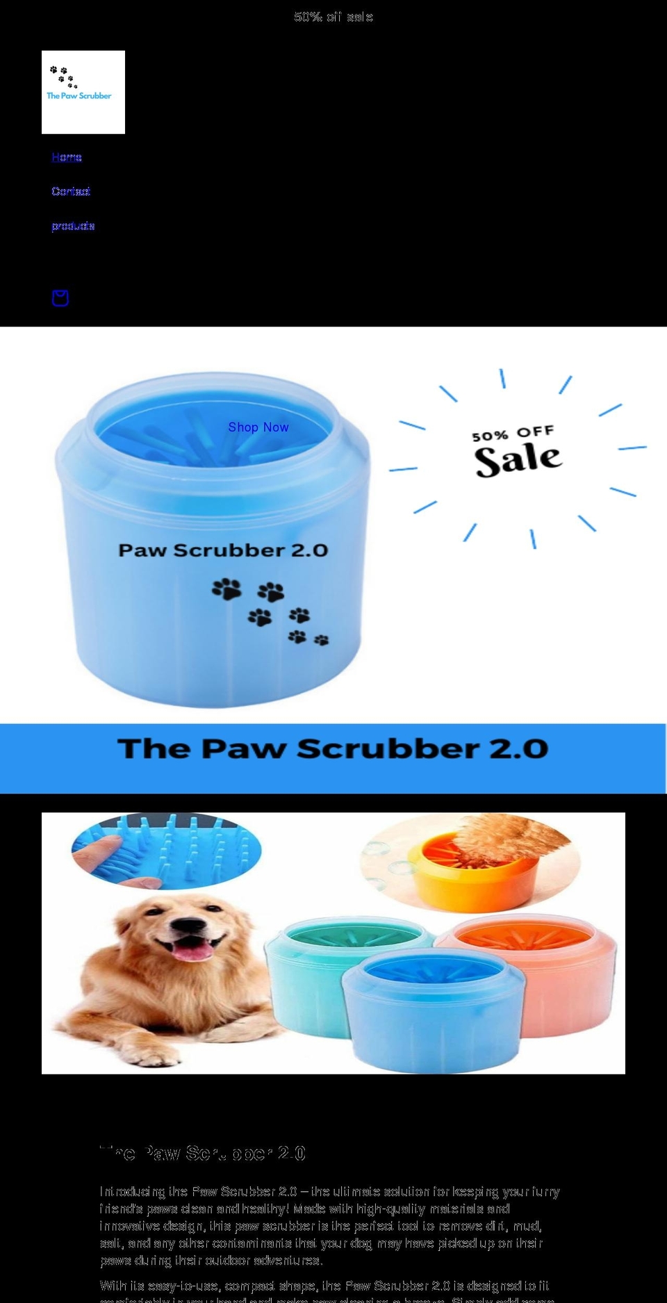 thepawscrubber.com shopify website screenshot