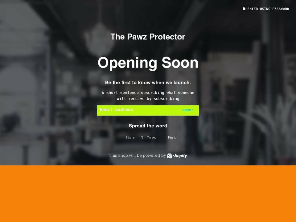 thepawzprotector.com shopify website screenshot