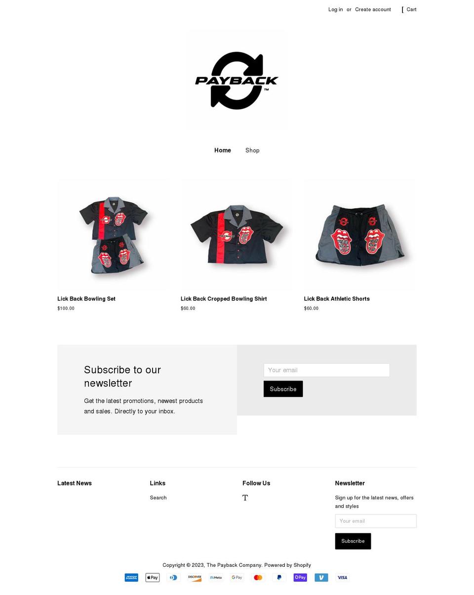 thepaybackcompany.com shopify website screenshot