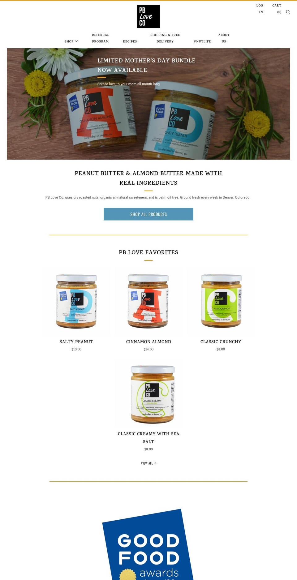 thepbloveco.com shopify website screenshot