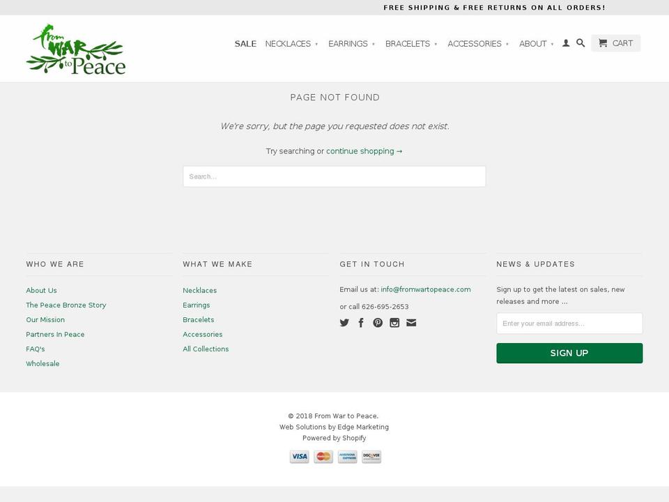 thepeacefront.com shopify website screenshot