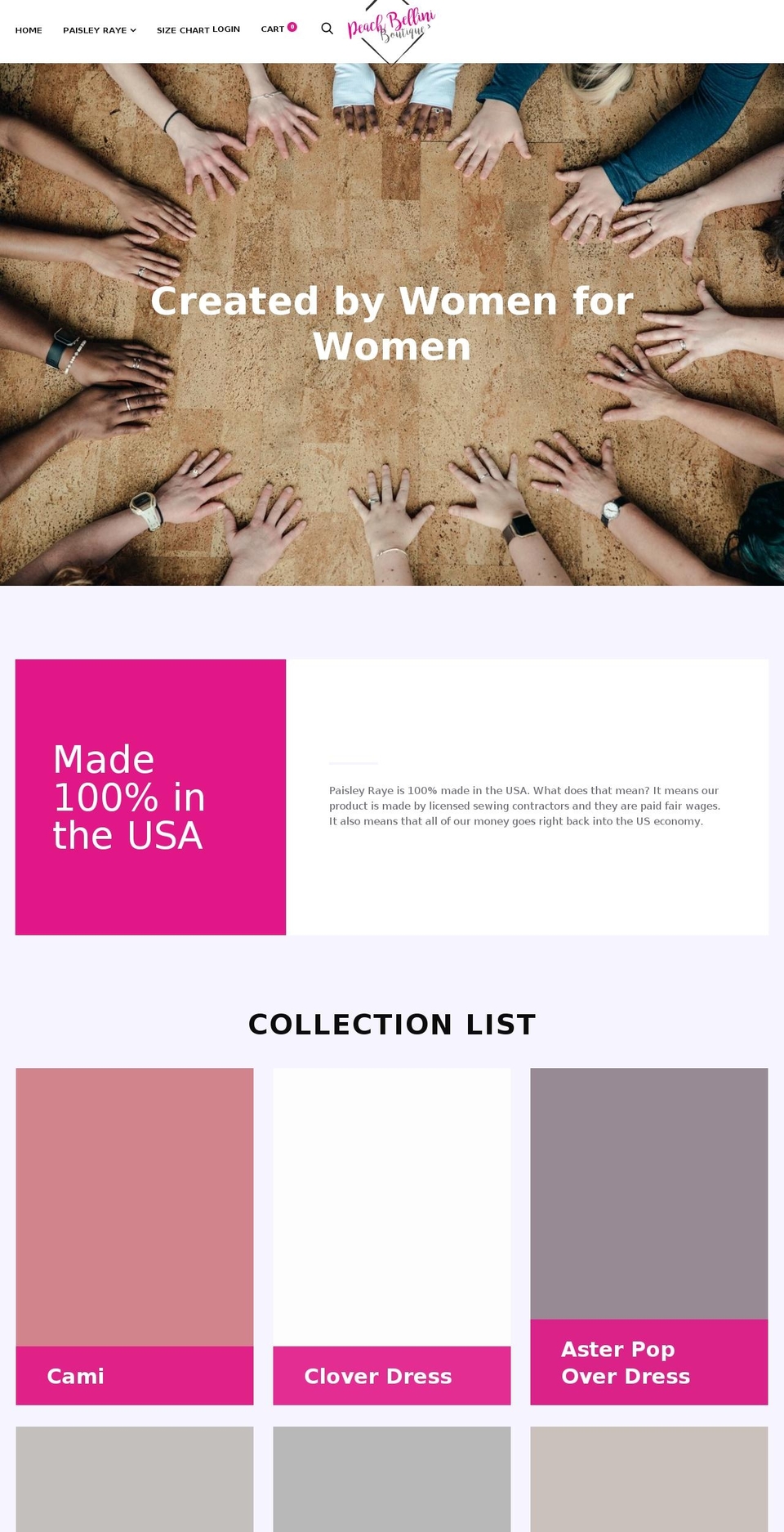 thepeachbelliniboutique.com — Shopify storefront screenshot