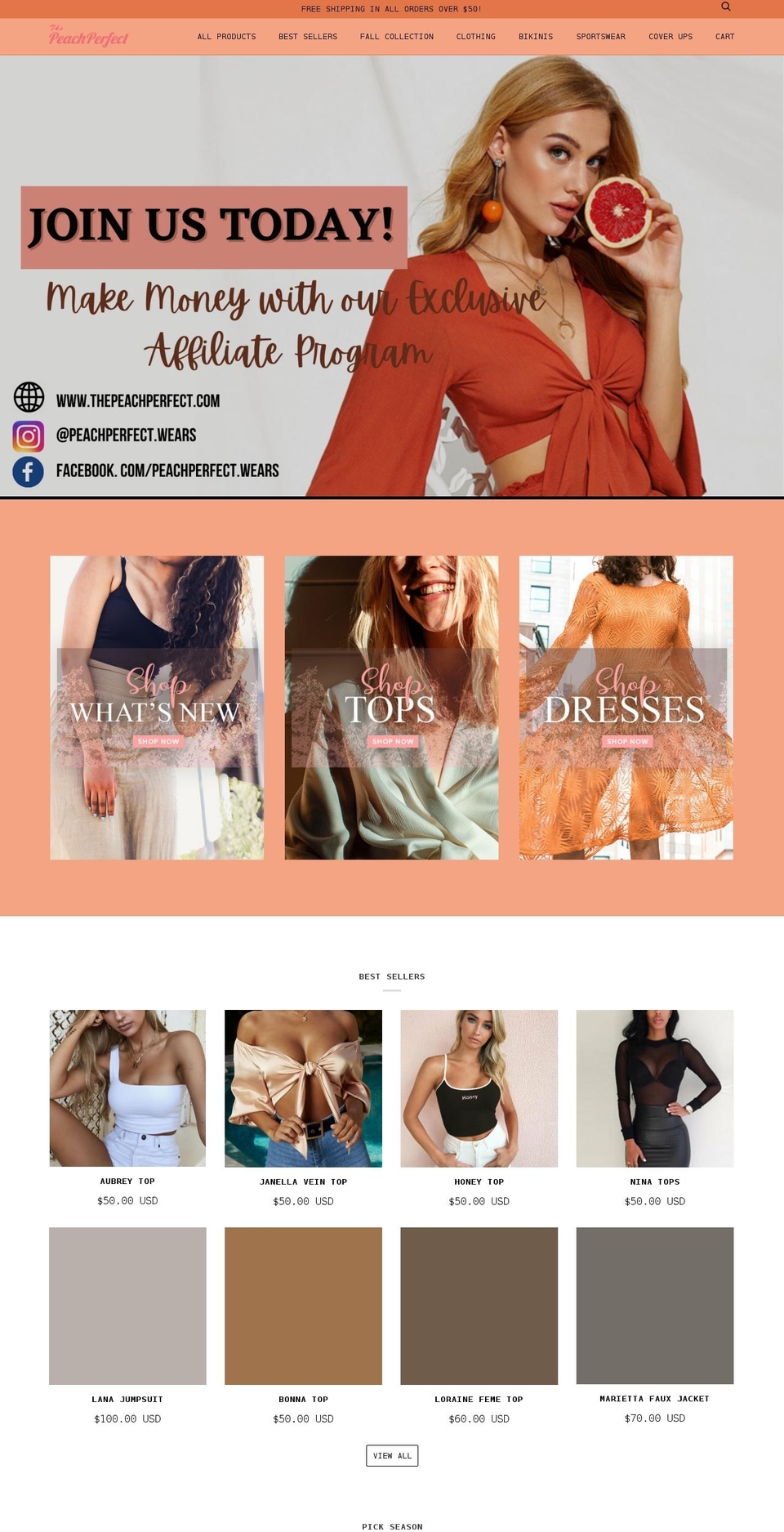 thepeachperfect.com shopify website screenshot