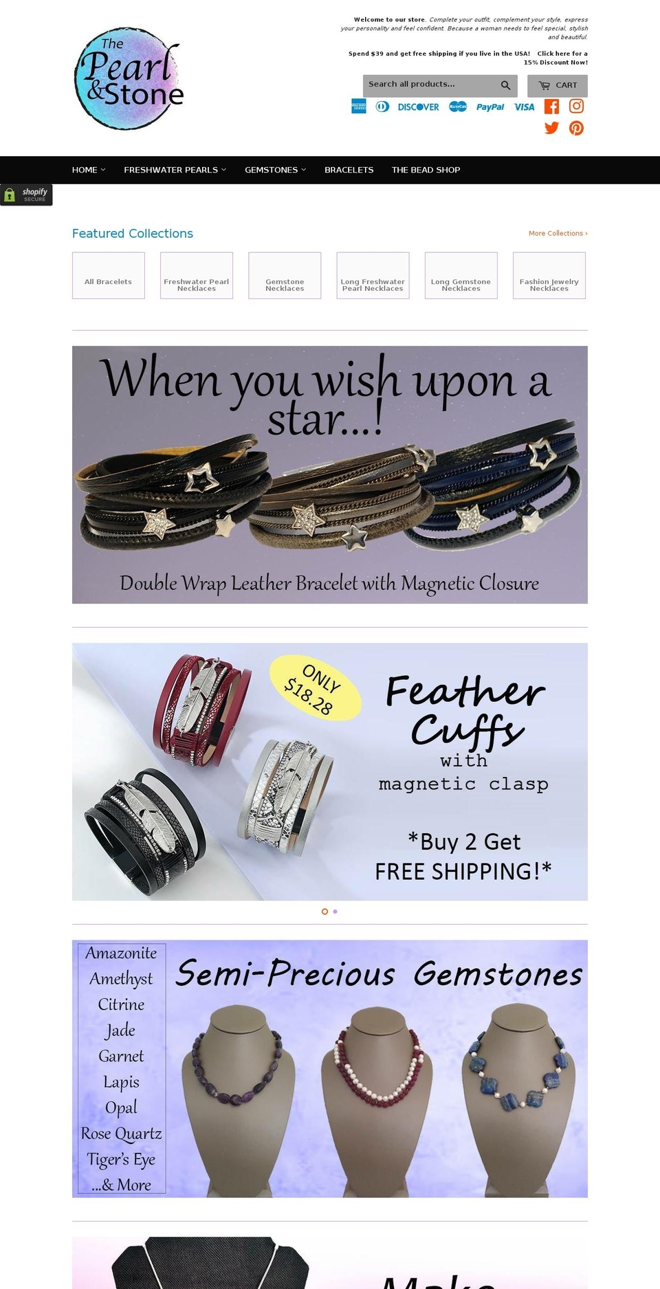 thepearlandstone.com — Shopify storefront screenshot