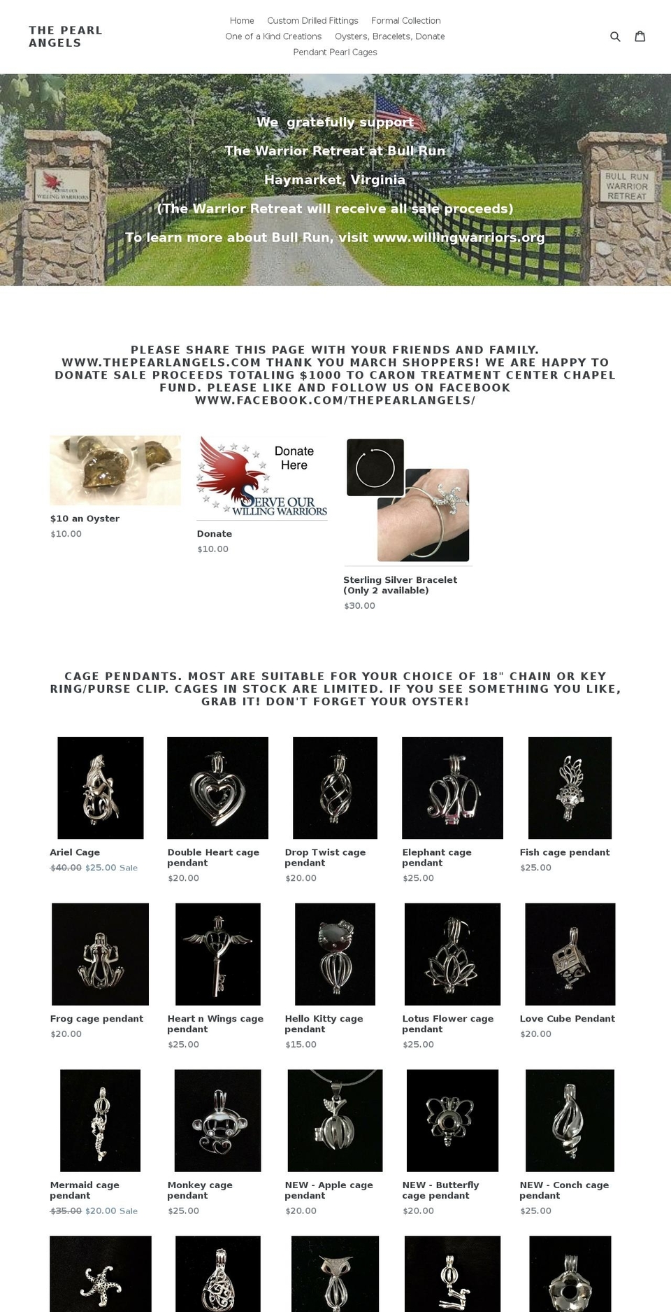 thepearlangels.com shopify website screenshot