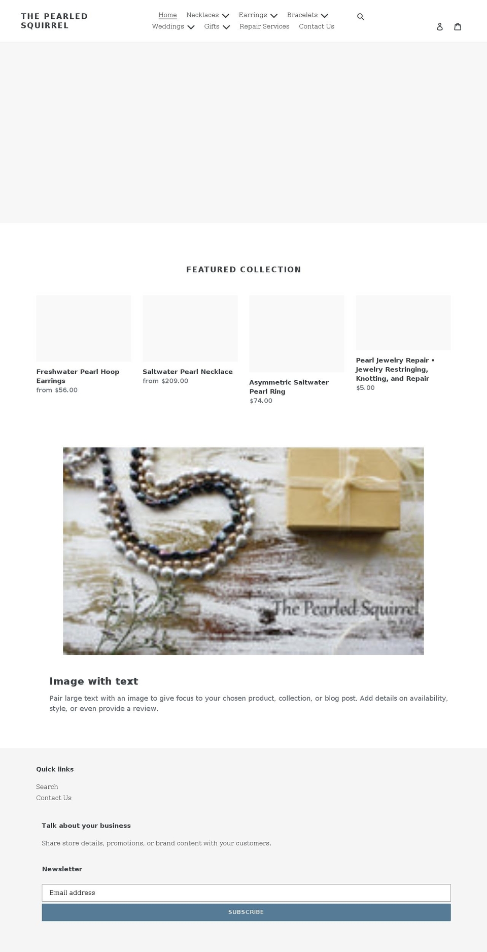 thepearledsquirrel.com shopify website screenshot