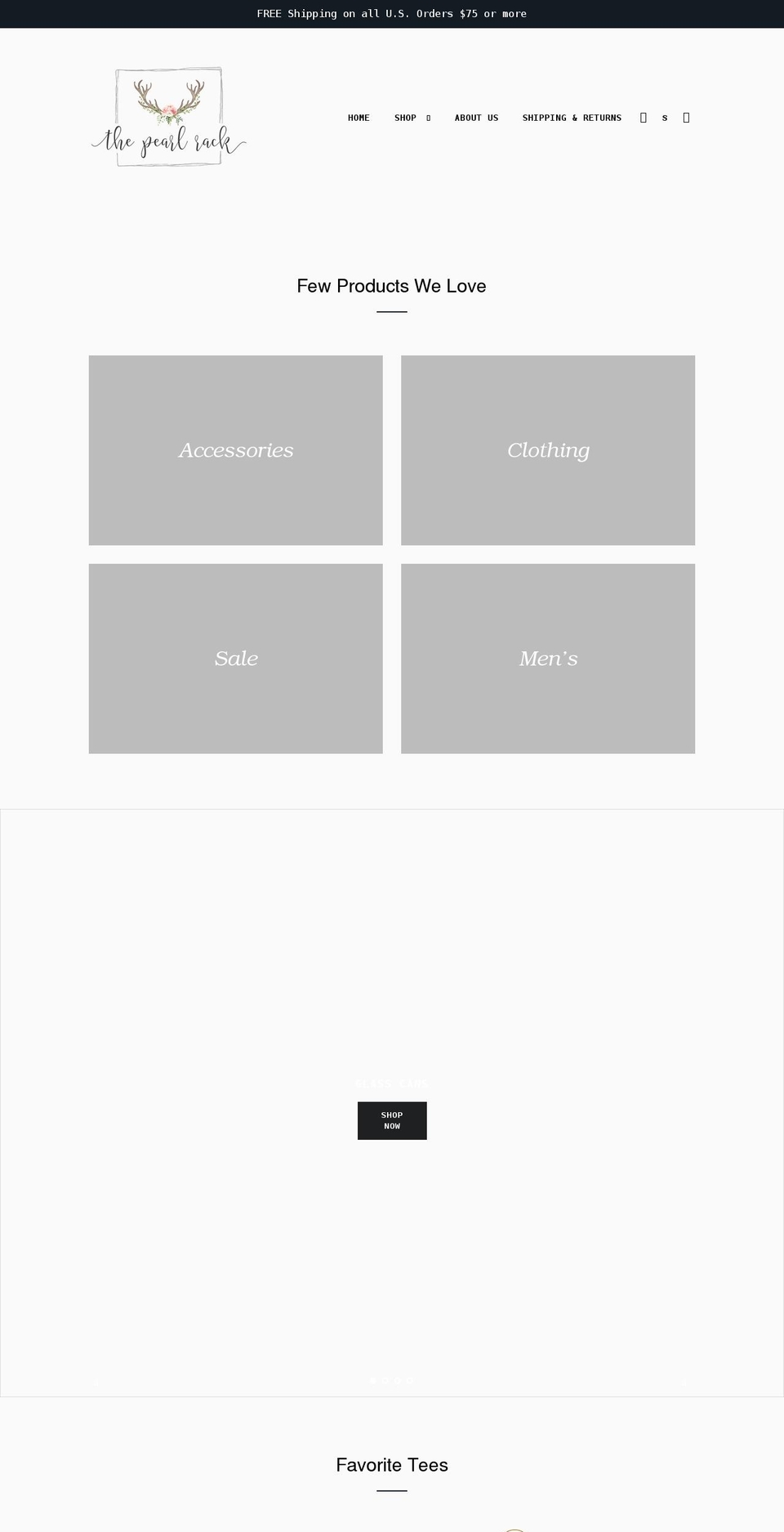 thepearlrack.com shopify website screenshot
