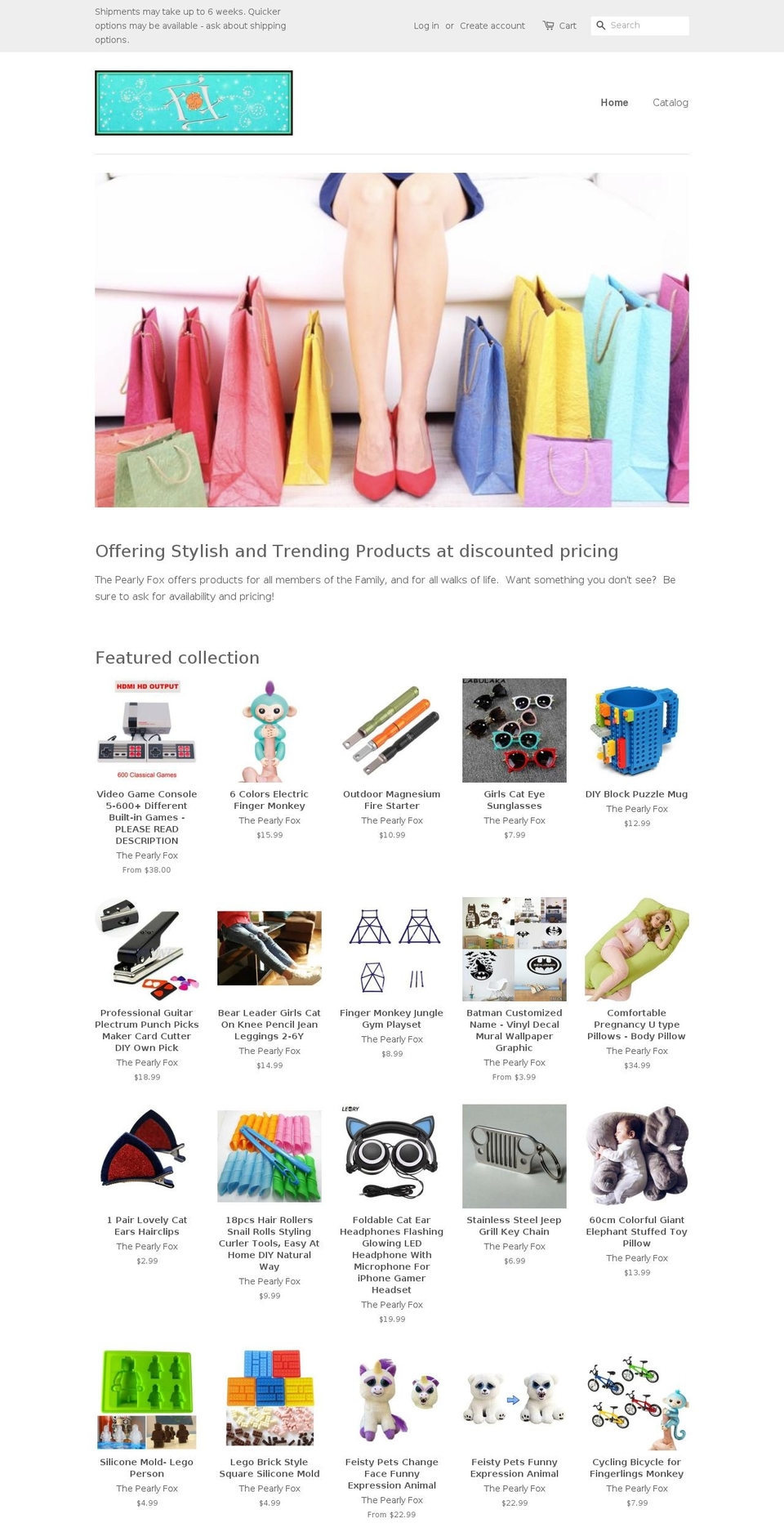 thepearlyfox.com shopify website screenshot