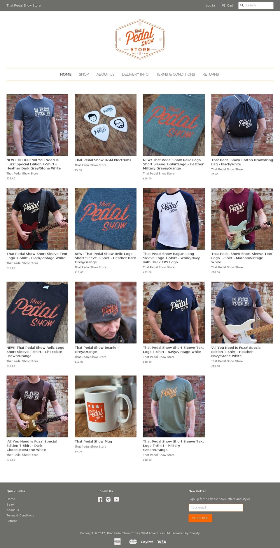 thepedalshow.com shopify website screenshot