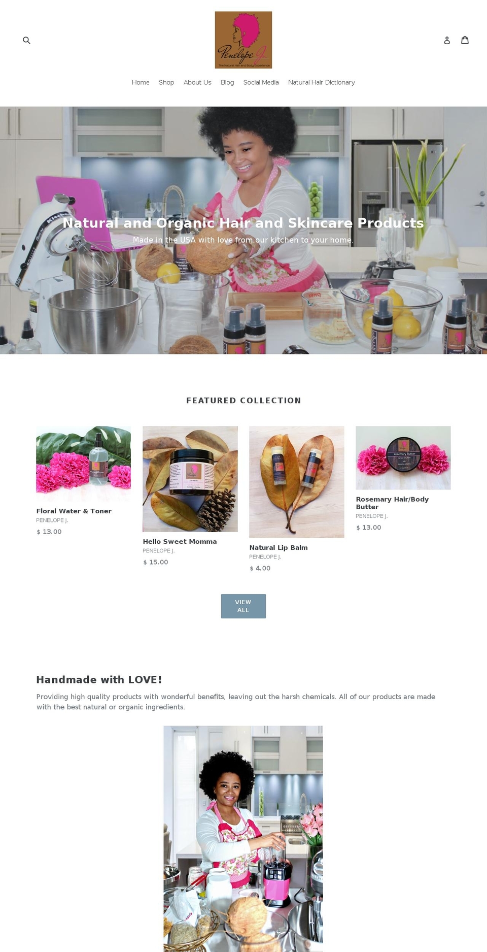 thepenelopej.com shopify website screenshot