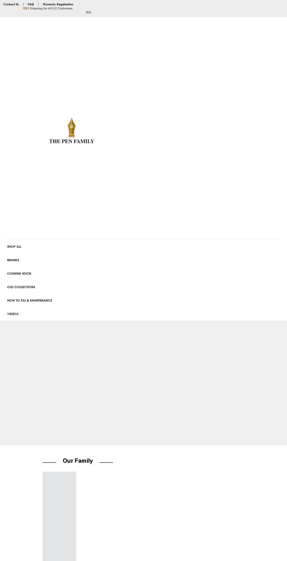 thepenfamily.com shopify website screenshot